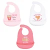 Hudson Baby Infant Girl Silicone Bibs 3pk, Fries Before Guys, One Size
