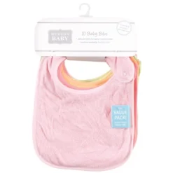 Hudson Baby Infant Girl Rayon From Bamboo Terry Bibs, Citrus, One Size