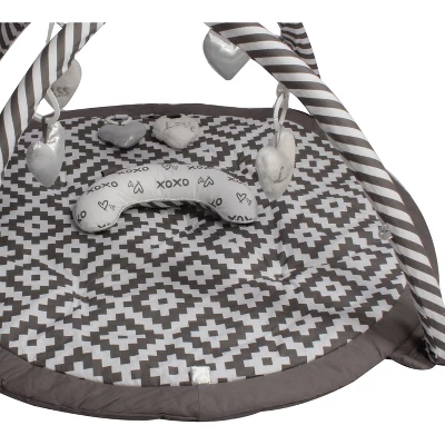 Bacati - Baby Activity Gyms & Playmats (Aztec Love Grey/Silver) 2 Bacati - Baby Activity Gyms & Playmats (Aztec Love Grey/Silver) - Image 2