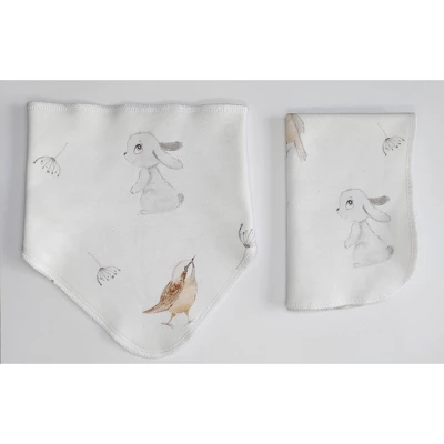 STINA & MAE Snuggle Bunny Snuggle Bib/Burp Cloth Set - 2pk 1 STINA & MAE Snuggle Bunny Snuggle Bib/Burp Cloth Set - 2pk