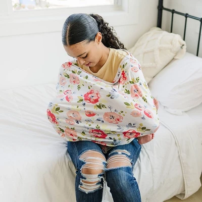 Bebe Au Lait Pure & Simple 5-in-1 Cover With 2 Nursing Pads - Floral Pop - 3ct 3 Bebe Au Lait Pure & Simple 5-in-1 Cover With 2 Nursing Pads - Floral Pop - 3ct - Image 3