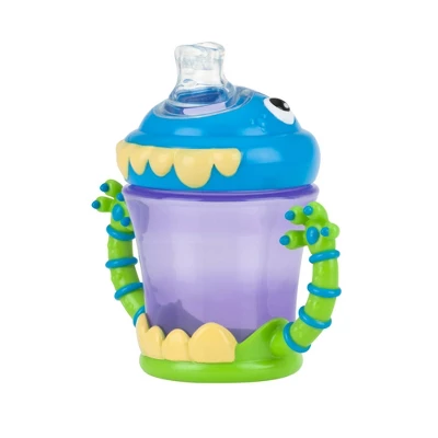 Nuby 2pc Monster Baby Feeding Set - Snack Keeper And 2 Handle Super Spout Trainer Cup - 8oz 2 Nuby 2pc Monster Baby Feeding Set - Snack Keeper And 2 Handle Super Spout Trainer Cup - 8oz - Image 2