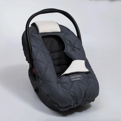 CozyBaby Premium Baby And Infant Insulated Polar Fleece Car Seat Cover With Dual Zippers, Elastic Edge, And Pull Over Flap, Charcoal 3 CozyBaby Premium Baby And Infant Insulated Polar Fleece Car Seat Cover With Dual Zippers, Elastic Edge, And Pull Over Flap, Charcoal - Image 3