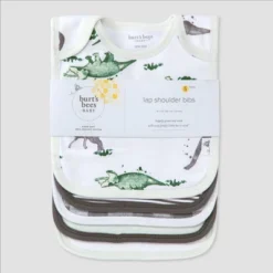 Burt's Bees Baby Burt's Bees Baby® Set Of 5 Happy Herbivores Bibs - Charcoal Gray