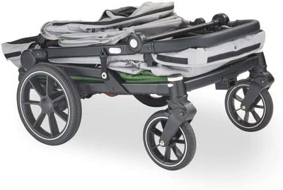 Larktale Caravan Coupe - Compact 2-Seater Stroller Wagon With Small Fold - Adjustable Canopies Included - Gray/Green 5 Larktale Caravan Coupe - Compact 2-Seater Stroller Wagon With Small Fold - Adjustable Canopies Included - Gray/Green - Image 5