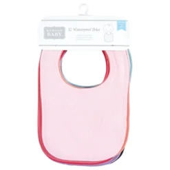 Hudson Baby Girls Drooler Bib With Waterproof Lining, Pink Mint, One Size