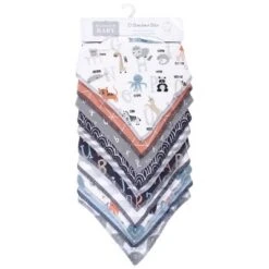 Hudson Baby Infant Boy Cotton Fleece Bandana Bibs 10pk, Alphabet, One Size
