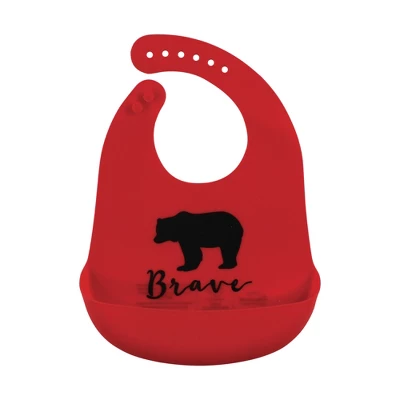 Little Treasure Infant Boys Silicone Bibs, Red Baby Bear, One Size 4 Little Treasure Infant Boys Silicone Bibs, Red Baby Bear, One Size - Image 4