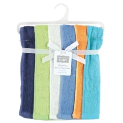 Hudson Baby Infant Boy Rayon From Bamboo Burpcloth 6pk, Blue Orange Lime, One Size