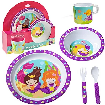 Laptop Lunches 5 Pc Mealtime Feeding Set For Kids And Toddlers - Mermaid - Includes Plate, Bowl, Cup, Fork And Spoon Utensil Flatware 1 Laptop Lunches 5 Pc Mealtime Feeding Set For Kids And Toddlers - Mermaid - Includes Plate, Bowl, Cup, Fork And Spoon Utensil Flatware