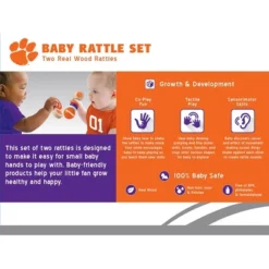 Baby Fanatic Wood Rattle 2 Pack - NCAA Clemson Tigers Baby Toy Set -Chicco Kids Shop GUEST 23c31e59 5ca5 48e6 afc7 aa0d34dd658c