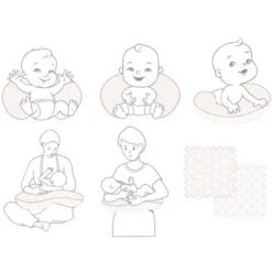 Bacati - 3 Pc Petals/Floral Coral Muslin Hugster Feeding & Infant Support Nursing Pillow With 2 Removable Zippered Covers -Chicco Kids Shop GUEST 23c68254 5a55 44af a681 2b7c51d570f3