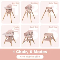 Costway 6-in-1 Convertible Wooden Baby Highchair Infant Feeding Chair With Removable Tray -Chicco Kids Shop GUEST 279edfb1 c39a 4f7b a47b 34174eae1358