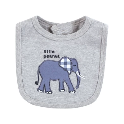 Touched By Nature Infant Boy Organic Cotton Bibs, Blue Peanut, One Size 2 Touched By Nature Infant Boy Organic Cotton Bibs, Blue Peanut, One Size - Image 2