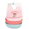 Hudson Baby Infant Girl Silicone Bibs, Apple Of My Eye, One Size