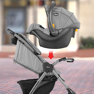 Chicco Mini Bravo Plus Travel System - Slate Gray 4 Chicco Mini Bravo Plus Travel System - Slate Gray - Image 4