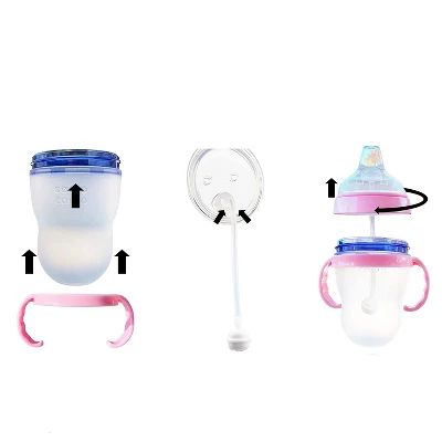 Botabee Soft Spout Transition Sippy Cup For 5oz & 8oz Bottles, 2pack, Pink 2 Botabee Soft Spout Transition Sippy Cup For 5oz & 8oz Bottles, 2pack, Pink - Image 2