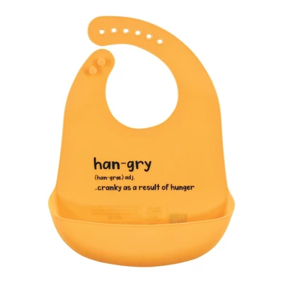 Hudson Baby Unisex Baby Silicone Bibs, Yellow Hangry, One Size 2 Hudson Baby Unisex Baby Silicone Bibs, Yellow Hangry, One Size - Image 2