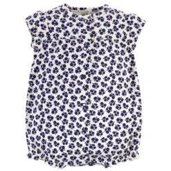 Touched By Nature Baby Girl Organic Cotton Rompers 3pk, Blossoms