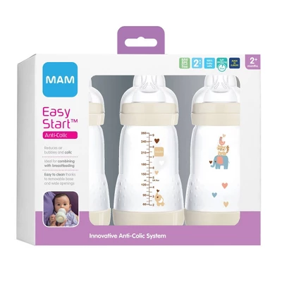MAM Easy Start Anti-Colic Baby Bottles 2m+ - 9oz/3pk - Unisex 1 MAM Easy Start Anti-Colic Baby Bottles 2m+ - 9oz/3pk - Unisex