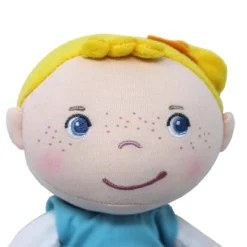 HABA Snug Up Edda - 10" Soft Doll With Fuzzy Blonde Hair And Embroidered Face