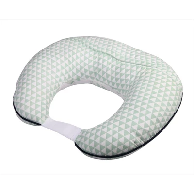 Bacati - 3 Pc Noah Tribal Mint/Navy Feathers/Triangles Muslin Hugster Feeding & Infant Support Nursing Pillow With 2 Removable Zippered Covers 8 Bacati - 3 Pc Noah Tribal Mint/Navy Feathers/Triangles Muslin Hugster Feeding & Infant Support Nursing Pillow With 2 Removable Zippered Covers - Image 8