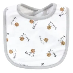 Hudson Baby Infant Cotton Bib And Sock Set 5pk, Milk And Cookies, One Size