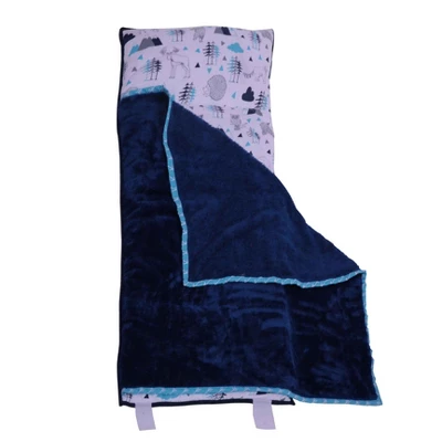 Bacati - Woodlands Aqua Navy Gray Boys Cotton Toddler Nap Mat 3 Bacati - Woodlands Aqua Navy Gray Boys Cotton Toddler Nap Mat - Image 3