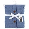 Hudson Baby Infant Boy Faux Shearling Knitted Baby Lounge Stroller Wrap Sack, Coronet Blue, One Size
