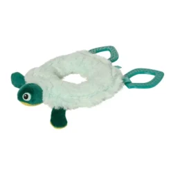 Manhattan Toy Theo Turtle Baby Toy Ring Rattle With Crinkle Paper And Textured Teethers