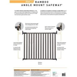 KidCo G2304 Angle Mount Safeway Top Of Stairs Quick Release Baby Gate For Blocking Stairs Or Hallways And Dividing Rooms, 42.5 X 31 Inch, Bamboo, Gray -Chicco Kids Shop GUEST 474ab980 54be 4dbb bcfd 9440e2a766ba