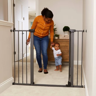 Toddleroo By North States Riverstone Extra Tall And Wide Baby Gate - Graphite - 29.75"-52" Wide 2 Toddleroo By North States Riverstone Extra Tall And Wide Baby Gate - Graphite - 29.75"-52" Wide - Image 2