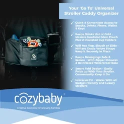Cozy Cover CozyBaby Stroller Organizer Universal Insulated Storage Caddy Basket With 2 Insulated Cup Holder Carriers And Zippered Pouches, Black -Chicco Kids Shop GUEST 4dc8f5be 1929 43cb 8703 35a187e05d34