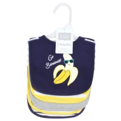 Hudson Baby Infant Boy Cotton Bibs, Bananas, One Size
