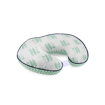 Bacati - 3 Pc Noah Tribal Mint/Navy Feathers/Triangles Muslin Hugster Feeding & Infant Support Nursing Pillow With 2 Removable Zippered Covers 5 Bacati - 3 Pc Noah Tribal Mint/Navy Feathers/Triangles Muslin Hugster Feeding & Infant Support Nursing Pillow With 2 Removable Zippered Covers - Image 5