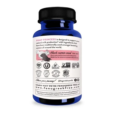 Legendairy Milk Pump Princess Vegan Lactation Supplement - 60ct 3 Legendairy Milk Pump Princess Vegan Lactation Supplement - 60ct - Image 3