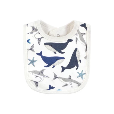 Touched By Nature Infant Boy Organic Cotton Bibs, Mystic Sea, One Size 5 Touched By Nature Infant Boy Organic Cotton Bibs, Mystic Sea, One Size - Image 5