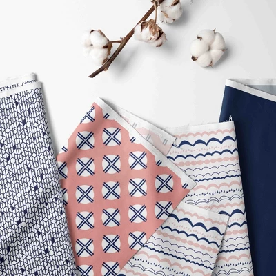 Bacati - Olivia Coral Navy Toddler Nap Mat 4 Bacati - Olivia Coral Navy Toddler Nap Mat - Image 4