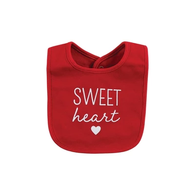 Hudson Baby Infant Girl Cotton Bib And Headband Or Caps Set, Valentine Sweetheart, One Size 4 Hudson Baby Infant Girl Cotton Bib And Headband Or Caps Set, Valentine Sweetheart, One Size - Image 4