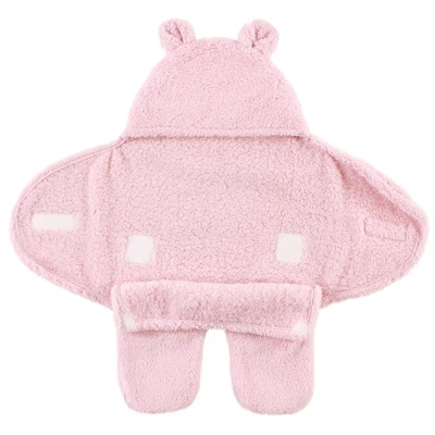 Hudson Baby Infant Girl Animal Faux Shearling Baby Outdoor Stroller Sack Wrap, Lt Pink, One Size 2 Hudson Baby Infant Girl Animal Faux Shearling Baby Outdoor Stroller Sack Wrap, Lt Pink, One Size - Image 2