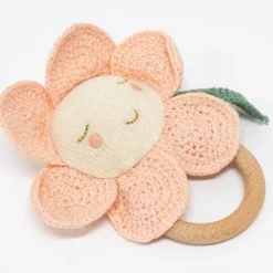Meri-Meri Meri Meri Peach Daisy Baby Rattle (Pack Of 1)