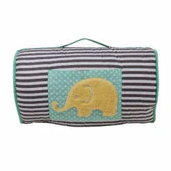Bacati - Elephants Mint Yellow Gray Toddler Toddler Nap Mat