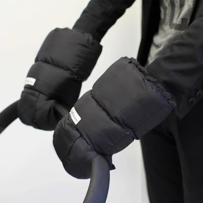 7AM Enfant Warmmuffs Stroller Gloves - Black Plush 1 7AM Enfant Warmmuffs Stroller Gloves - Black Plush