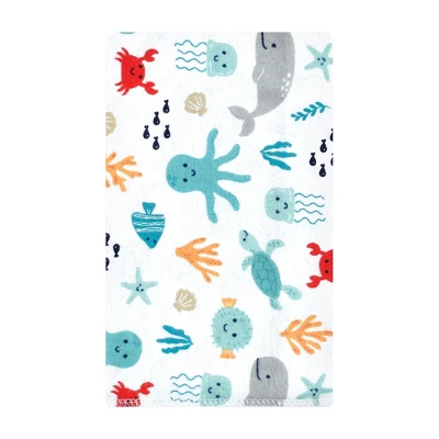 Hudson Baby Infant Boy Cotton Flannel Burp Cloths, Sea Characters, One Size 2 Hudson Baby Infant Boy Cotton Flannel Burp Cloths, Sea Characters, One Size - Image 2