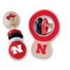 Baby Fanatic Wood Rattle 2 Pack - NCAA Nebraska Cornhuskers Baby Toy Set