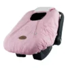 CozyBaby Cozy Cover Quilted Infant Car Seat Insulating Cover W/Dual Zippers, Face Shield, & Elastic Edge For Travel During Winter Months, Light Pink
