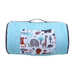 Bacati - Safari Jungle Animals Aqua Orange Gray Toddler Nap Mat