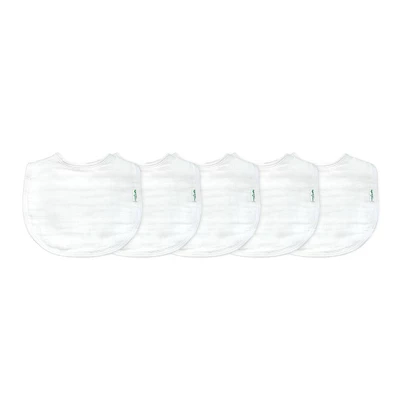 Green Sprouts Organic Cotton Muslin Bibs 5pk 5 Green Sprouts Organic Cotton Muslin Bibs 5pk - Image 5