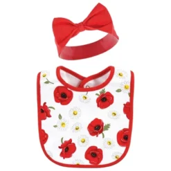 Hudson Baby Infant Girl Cotton Bib And Headband Or Caps Set, Poppy Daisy, One Size -Chicco Kids Shop GUEST 69ea891d a522 406a 8371 5e1950e9d7be