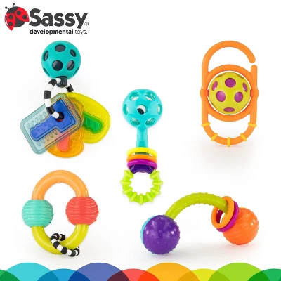 Sassy Toys Shake Rattle & Chew Gift Set - 5pc 4 Sassy Toys Shake Rattle & Chew Gift Set - 5pc - Image 4